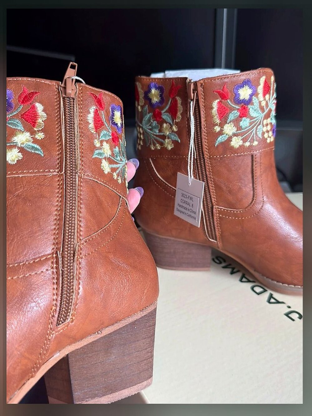 J. Adams “Corral” Booties with Embroidery - Picture 4 of 6